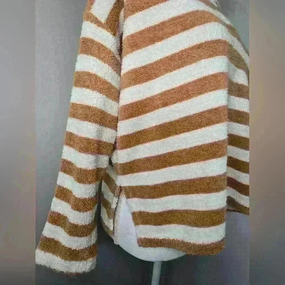 Madewell Womens Earrhen Clay Striped MWL Loop Terry Notched Sweatshirt - Picture 8 of 12